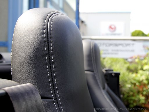  Ledersitzbezüge ( Satz ) schwarz/silber mit Rautenstepp Pilotsitze
